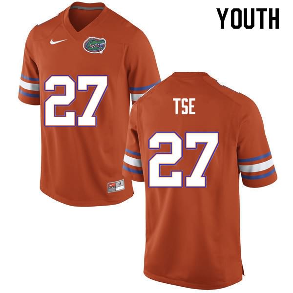 NCAA Florida Gators Joshua Tse Youth #27 Nike Orange Stitched Authentic College Football Jersey ZSQ1564HS